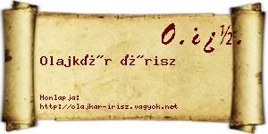 Olajkár Írisz névjegykártya